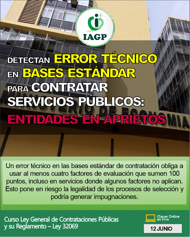 DETECTAN ERROR TÉCNICO EN BASES ESTÁNDAR PARA CONTRATAR SERVICIOS PÚBLICOS: ENTIDADES EN APRIETOS